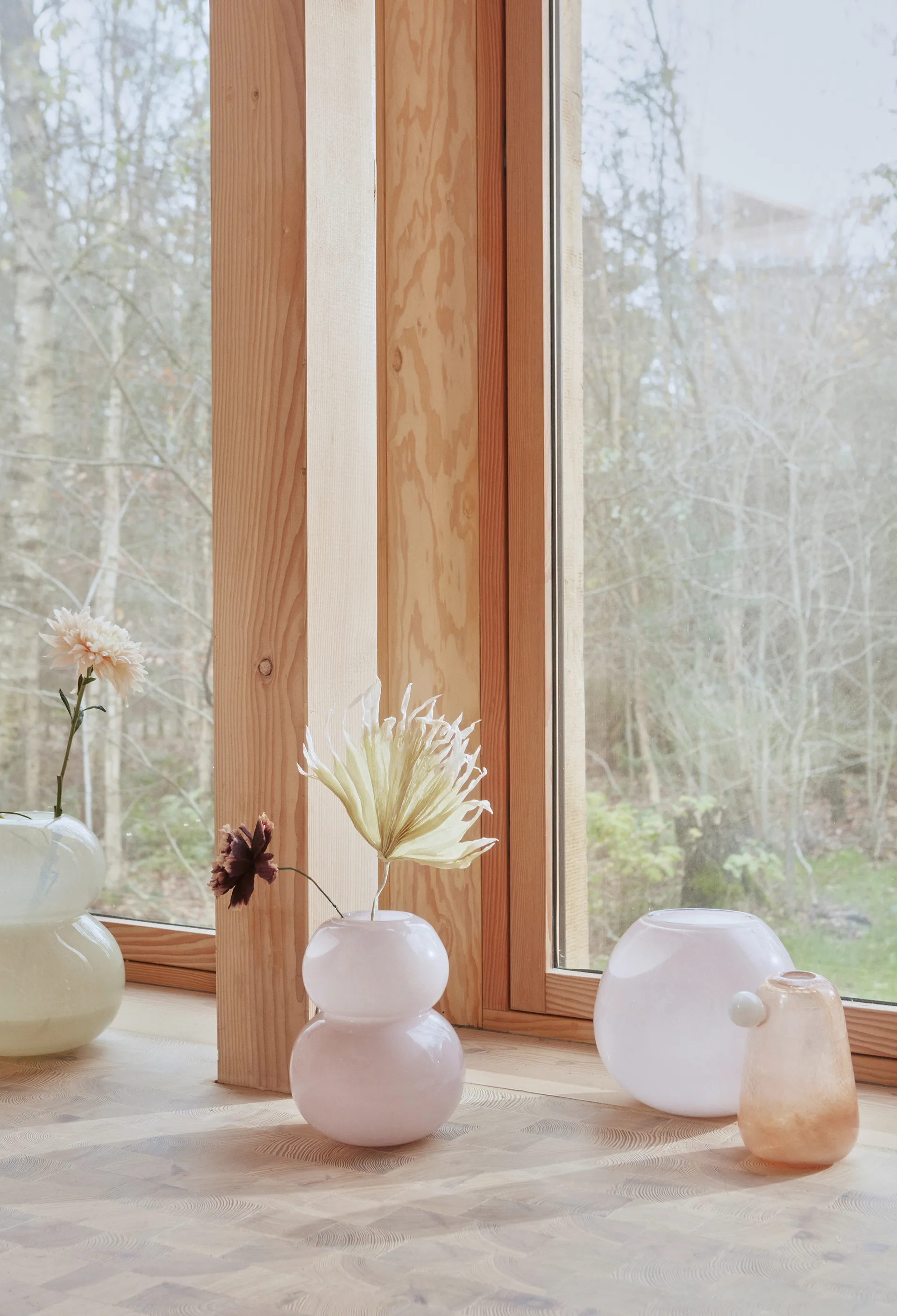 Lasi βάζο μικρό 21,5 cm, Τριανταφυλλί OYOY