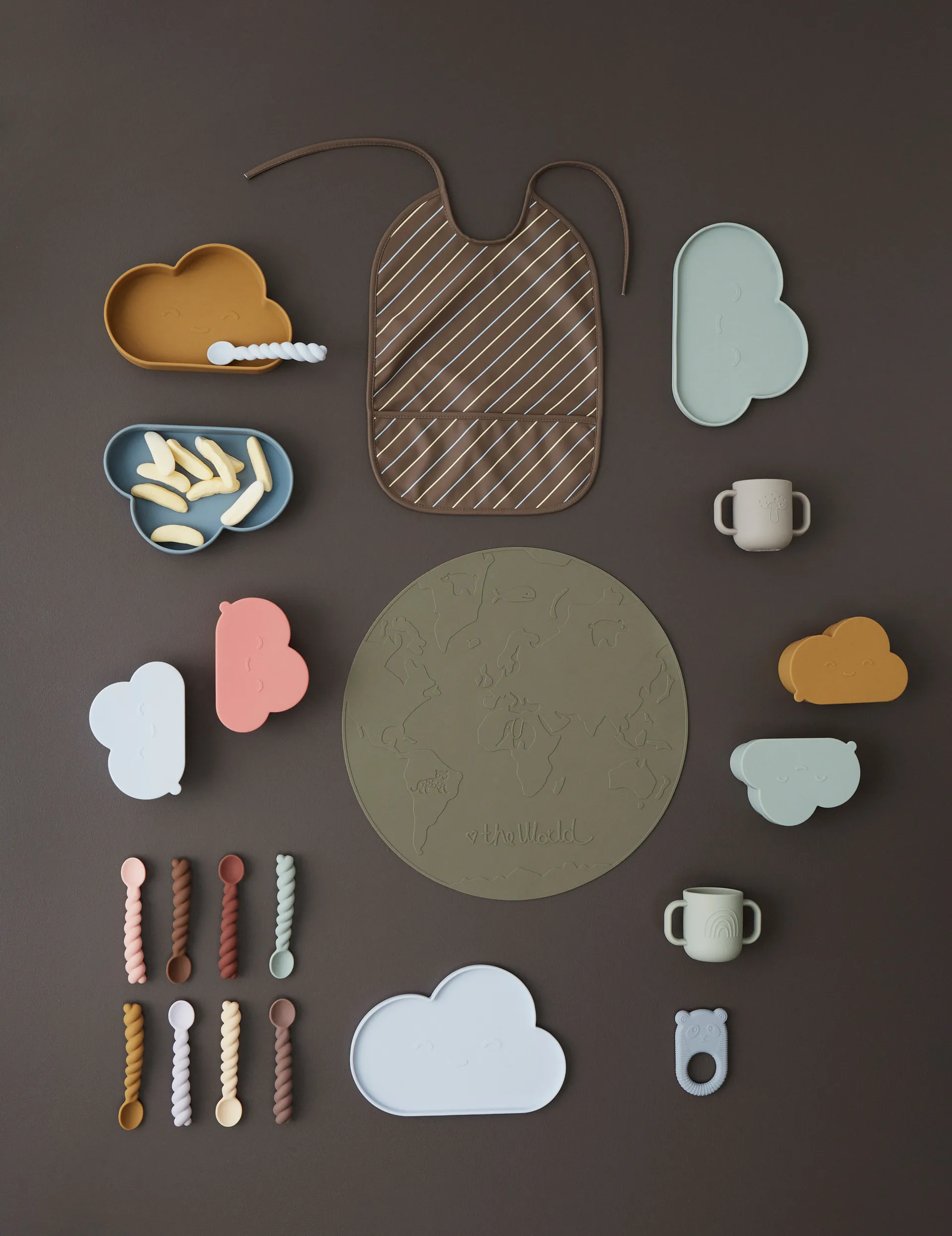 Mellow κουτάλι Συσκευασία 3 τεμαχίων, Λεβάντα-βανίλια-ανοιχτόχρωμο λάστιχο OYOY