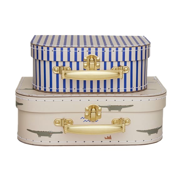 Σετ βαλιτσών Mini crocodile & stripes - Beige - OYOY
