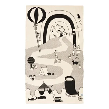 Mr. Megalodon Adventure χαλάκι 90x150 cm - Υπόλευκο-μαύρο - OYOY