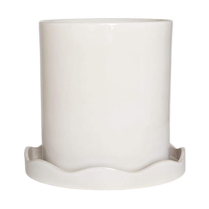 Γλάστρα Nami με πιατάκι Ø27 cm μεγάλη, White OYOY