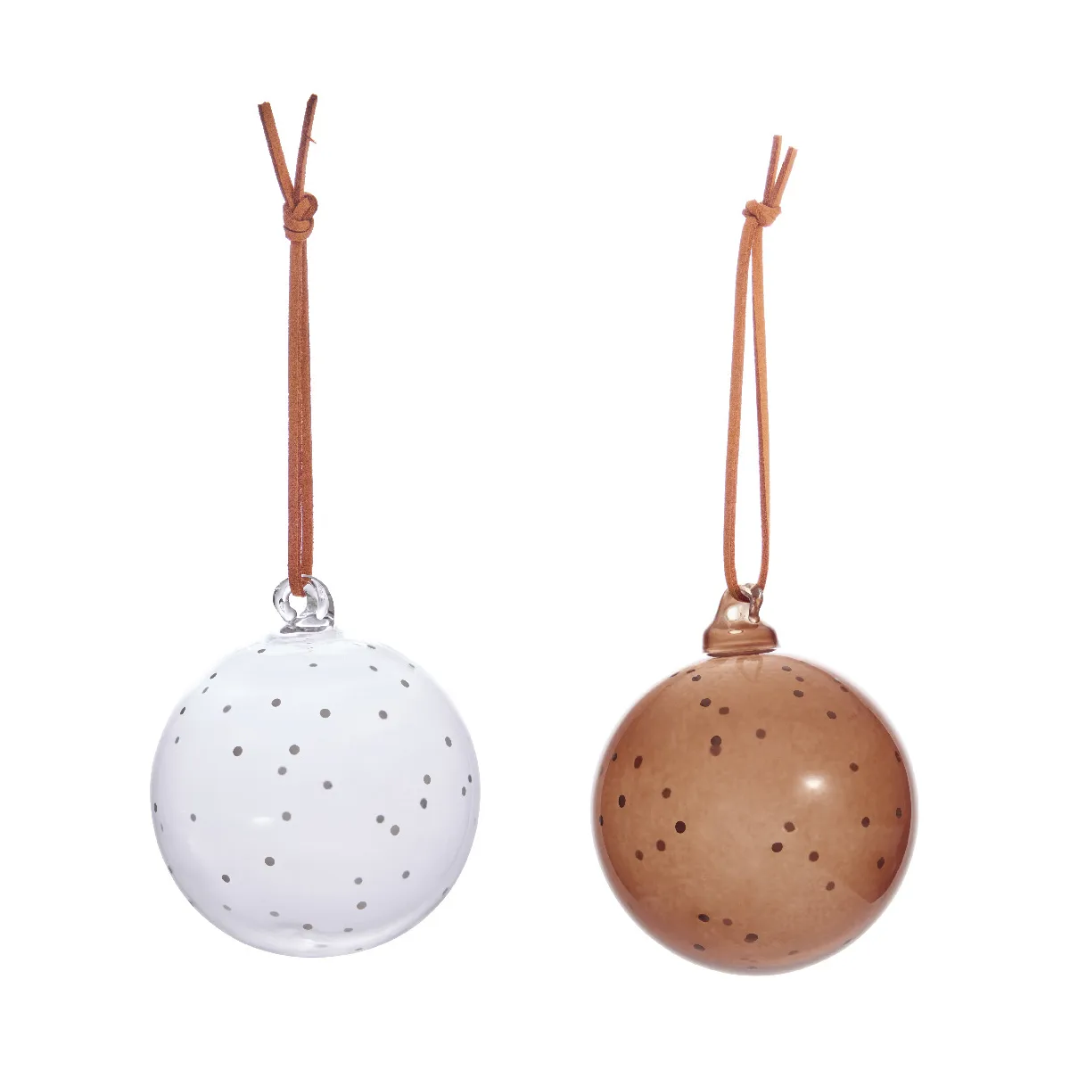 Natale Christmas χριστουγεννιάτικη μπάλα 2 τεμάχια., Clear-nutmeg OYOY