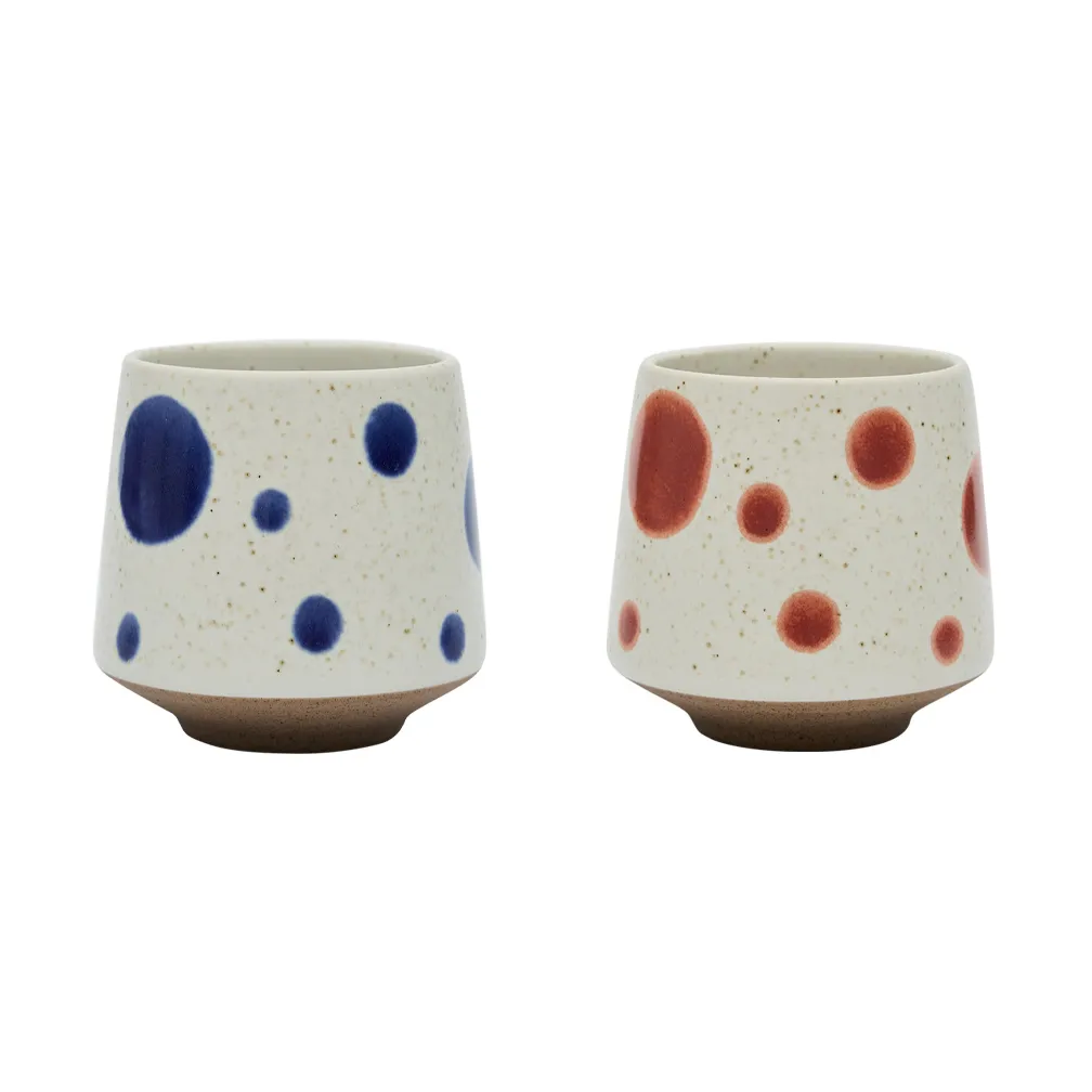 Nori dot kopp Ø6,95 cm 2-pack, Blue-red OYOY