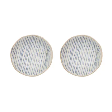 Nori striped schaal mini Ø8 cm 2-pack - Clay-optic Blue - OYOY