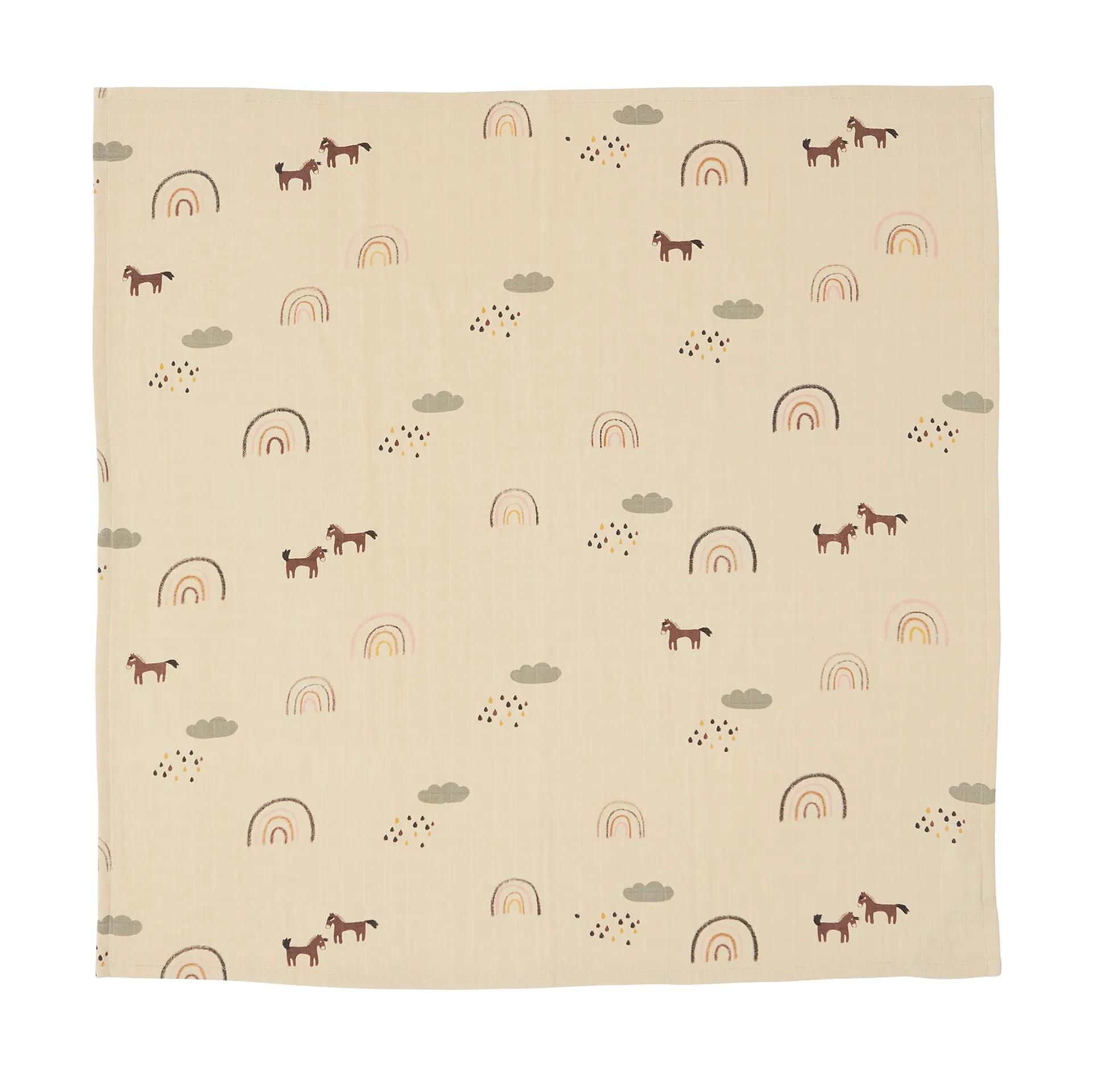OYOY Mini Muslin τετράγωνη πετσέτα Συσκευασία 3 τεμαχίων, Ουράνιο τόξο OYOY