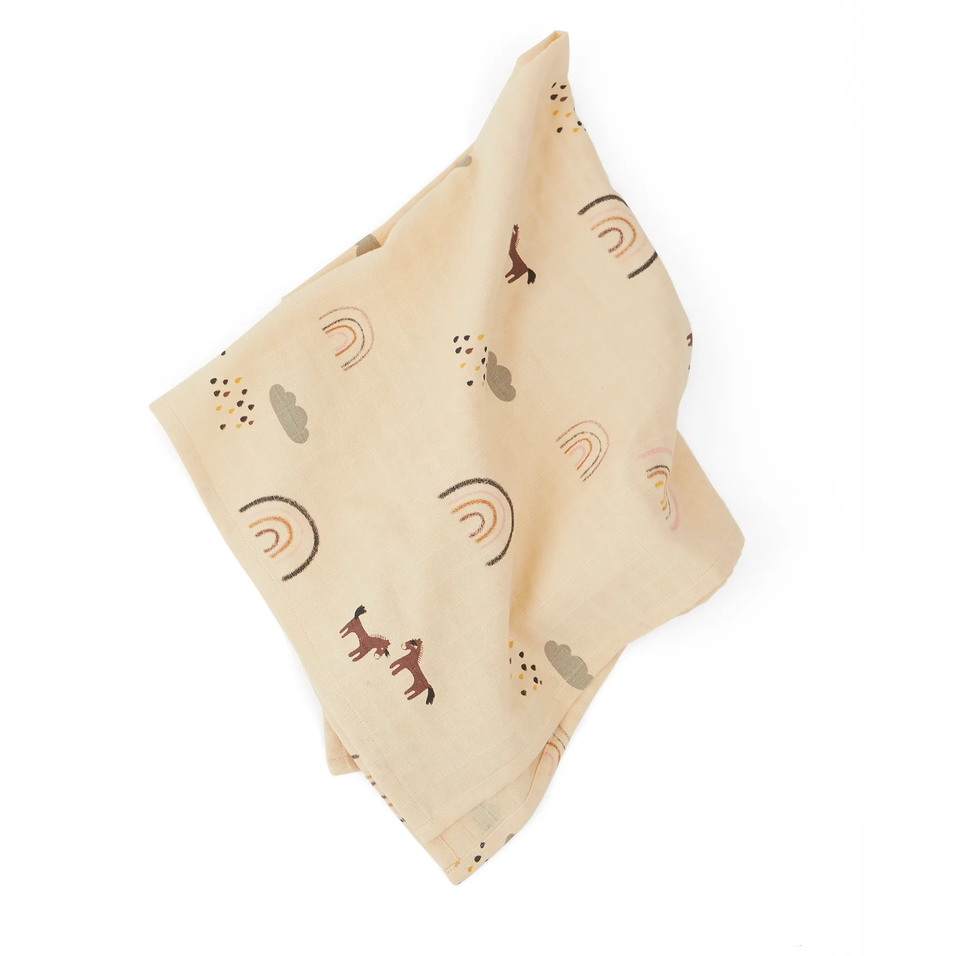 OYOY Mini Muslin τετράγωνη πετσέτα Συσκευασία 3 τεμαχίων, Ουράνιο τόξο OYOY