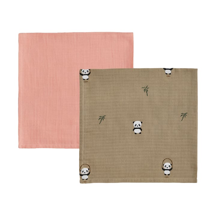 Παιδική κουβέρτα Panda 2-pack - Khaki-rose - OYOY