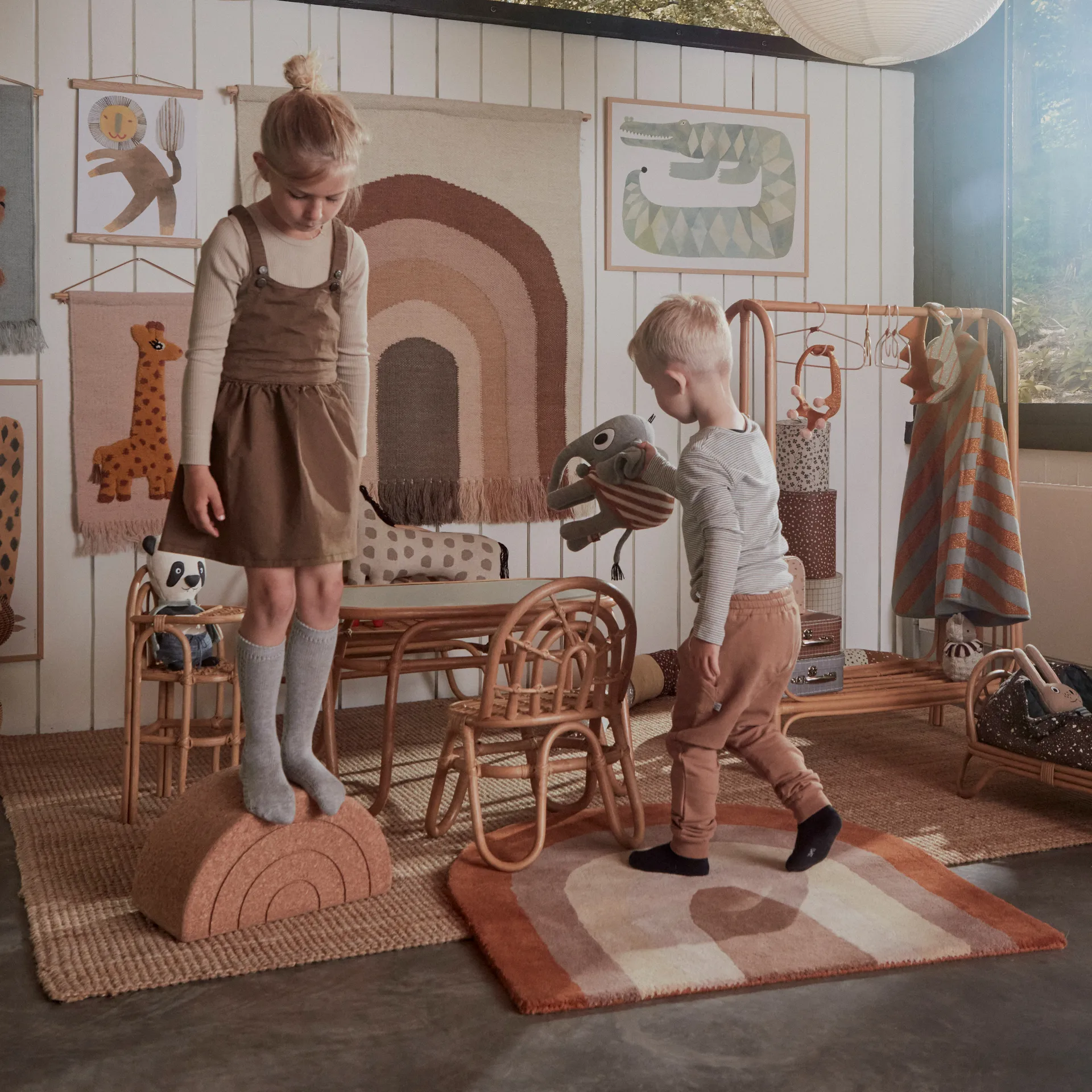 Rainbow χαλί 88x90 cm, choko OYOY