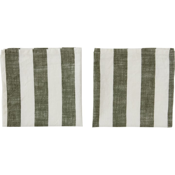 Striped πετσέτα 45x45 cm συσκευασία 2 τεμαχίων - Ελιά - OYOY