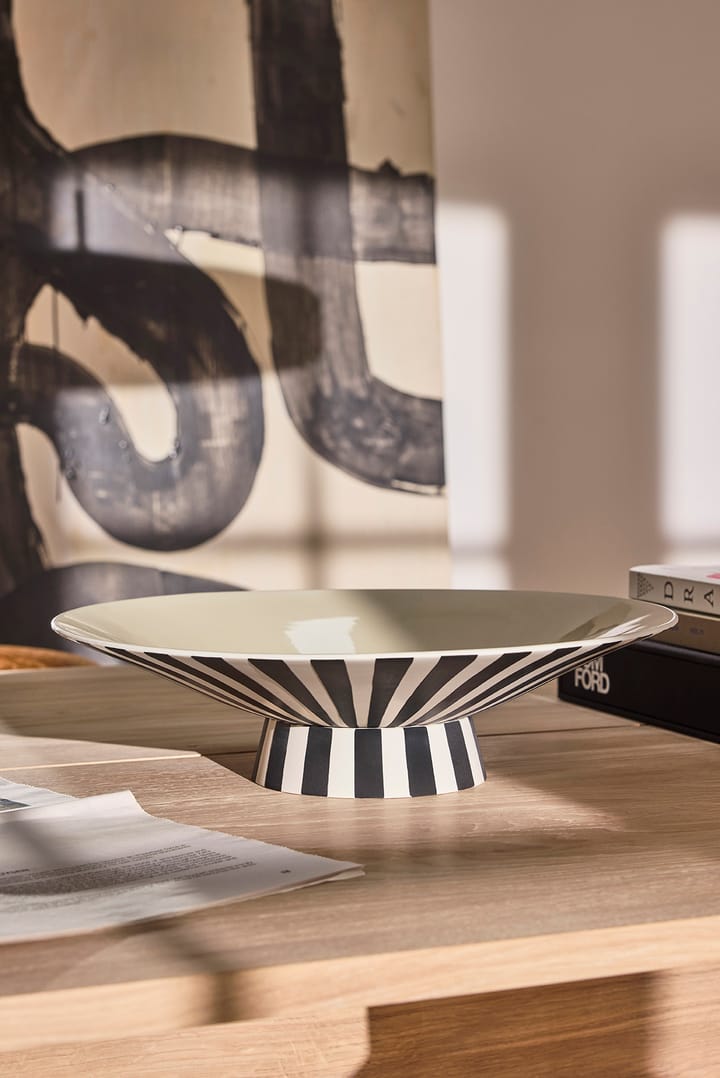 Toppu centerpiece χαμηλό 10,5xØ39 cm, Vanilla-black-white OYOY