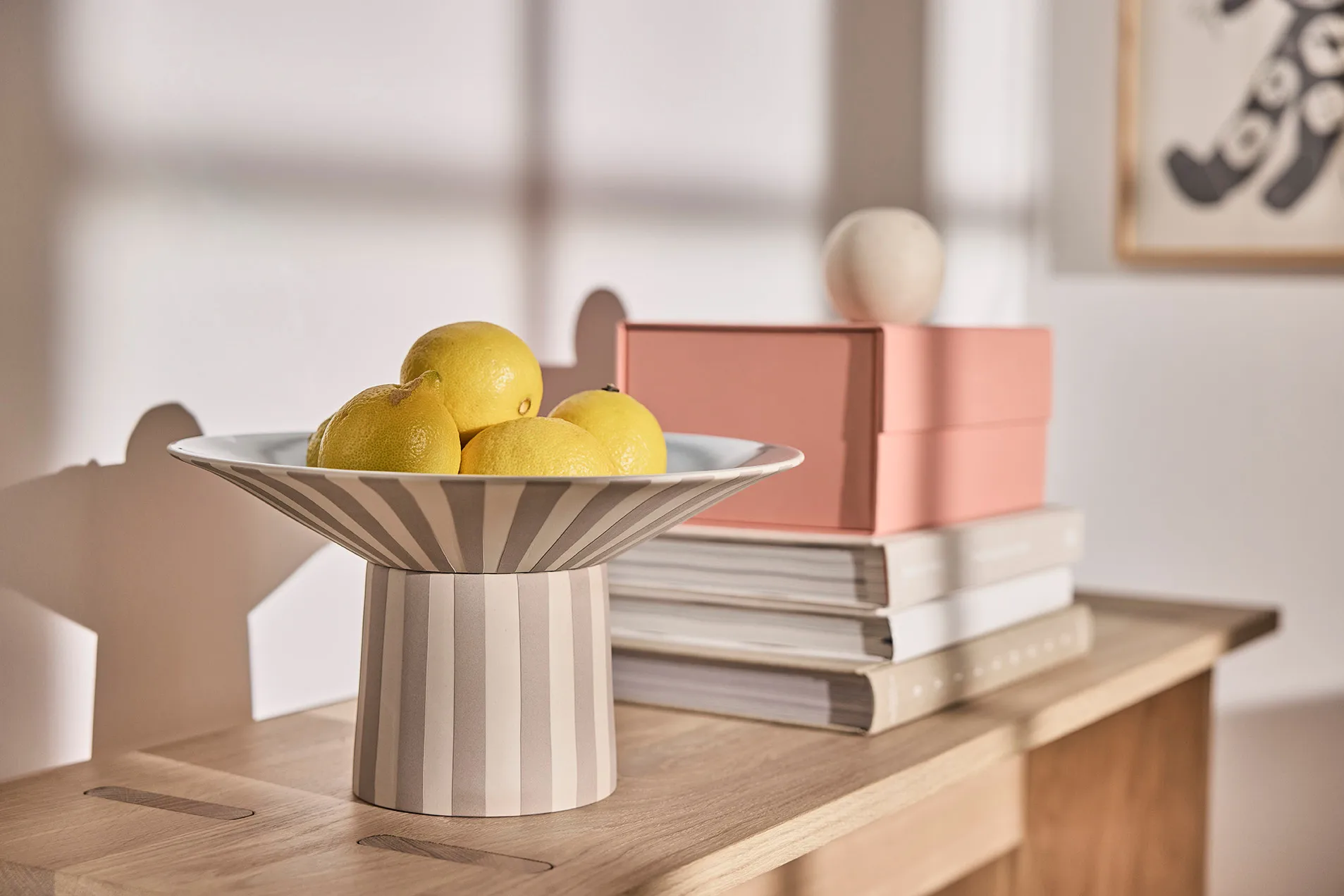 Toppu centerpiece υψηλό Ø30x17 cm, Clay-Ice blue OYOY