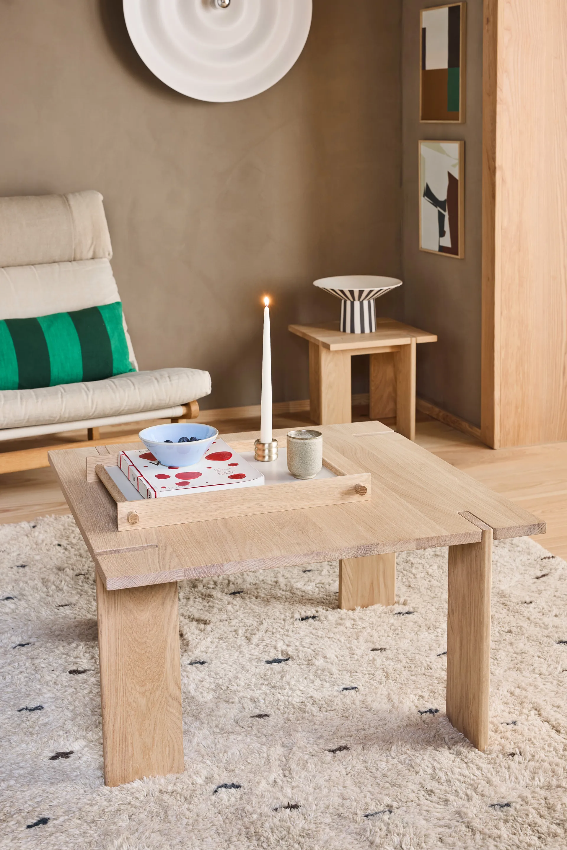 Toppu centerpiece υψηλό Ø30x17 cm, White-black OYOY