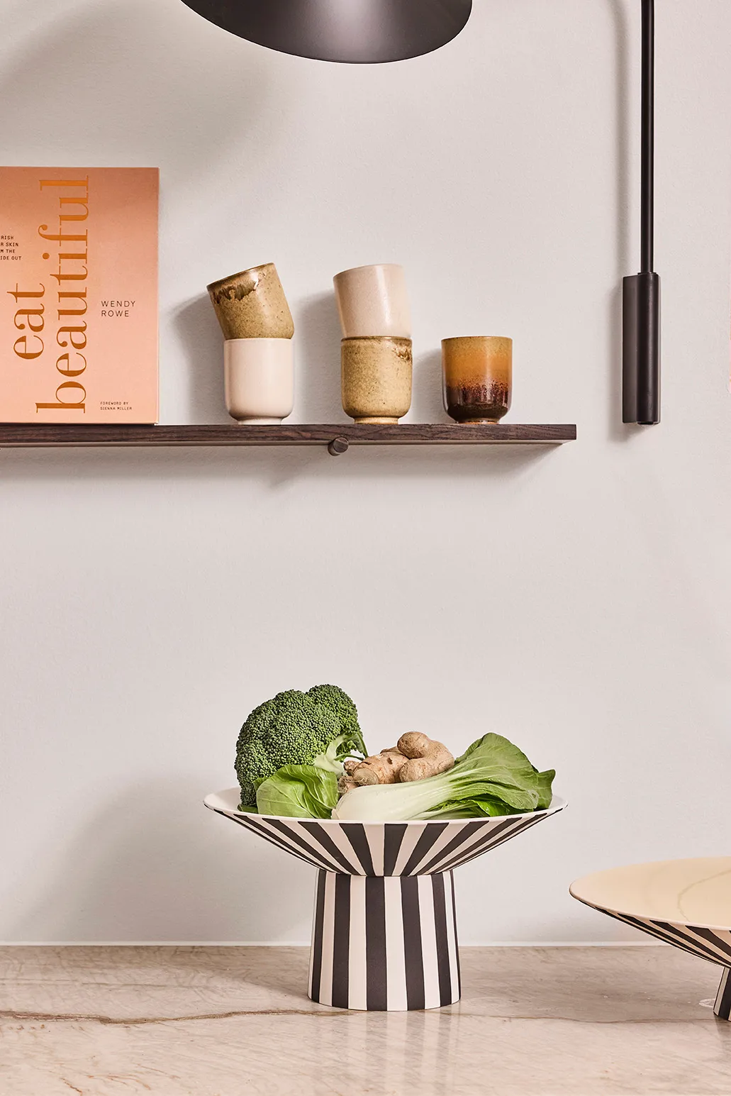 Toppu centerpiece υψηλό Ø30x17 cm, White-black OYOY