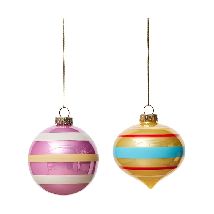 Vintage christmas glass ball No. 1, χριστουγεννιάτικη μπάλα 2 τεμάχια., Multi OYOY