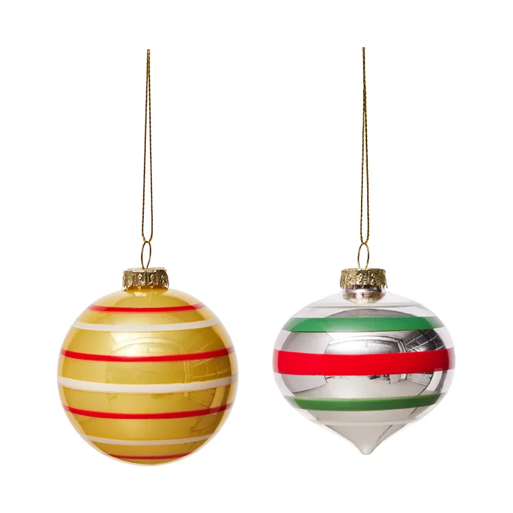 Vintage christmas glass ball No. 3, χριστουγεννιάτικη μπάλα 2 τεμάχια., Multi OYOY