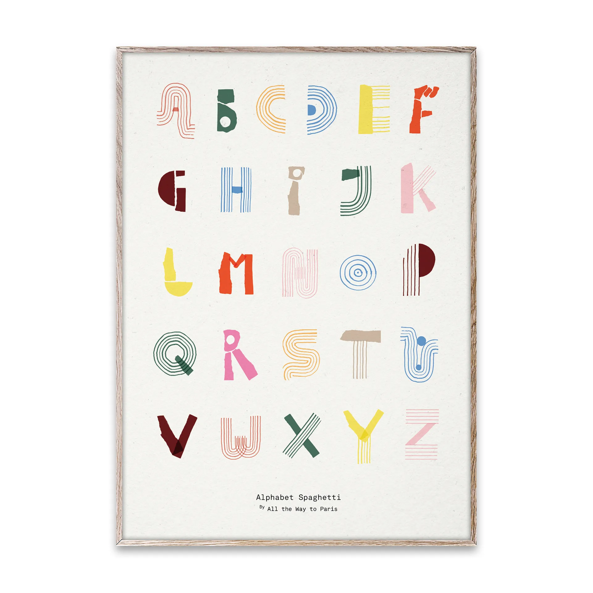 Alphabet Spaghetti ENG Multi-colour αφίσα, 50x70 cm Paper Collective