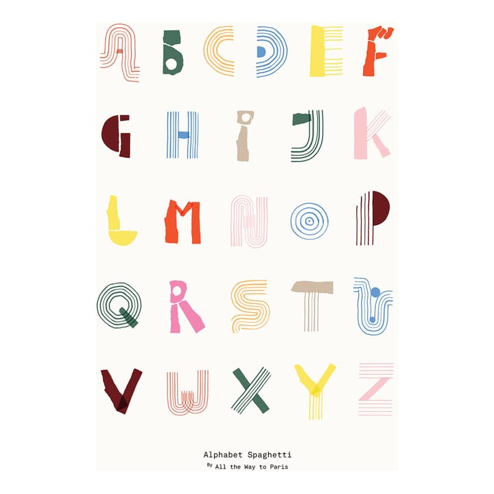 Alphabet Spaghetti ENG Multi-colour αφίσα  - 50x70 cm - Paper Collective