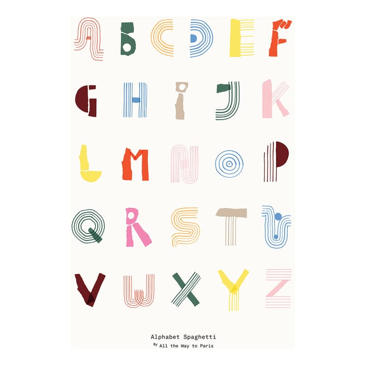 Alphabet Spaghetti ENG Multi-colour αφίσα - 50x70 cm - Paper Collective