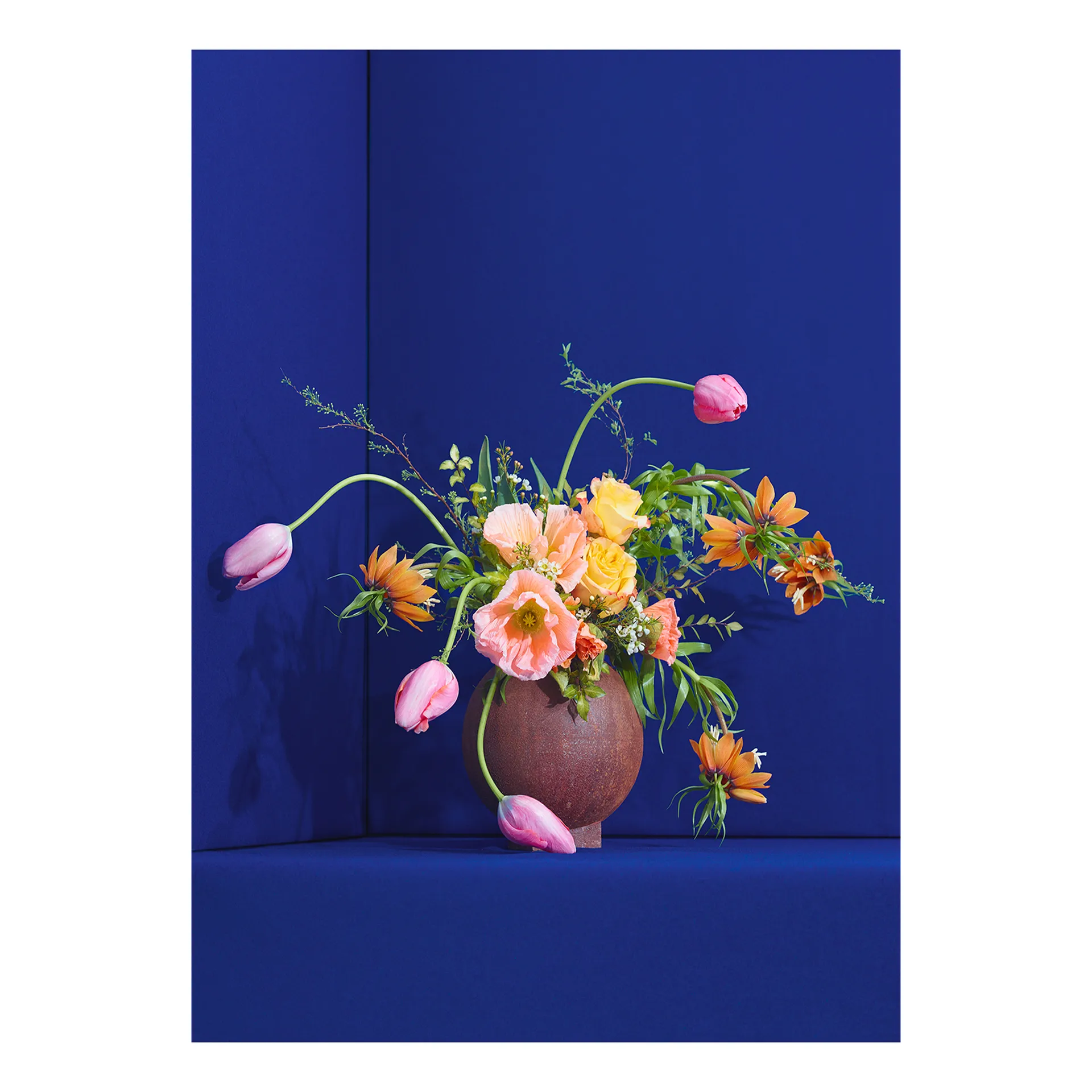 Blomst 01 αφίσα μπλε, 50x70 cm Paper Collective
