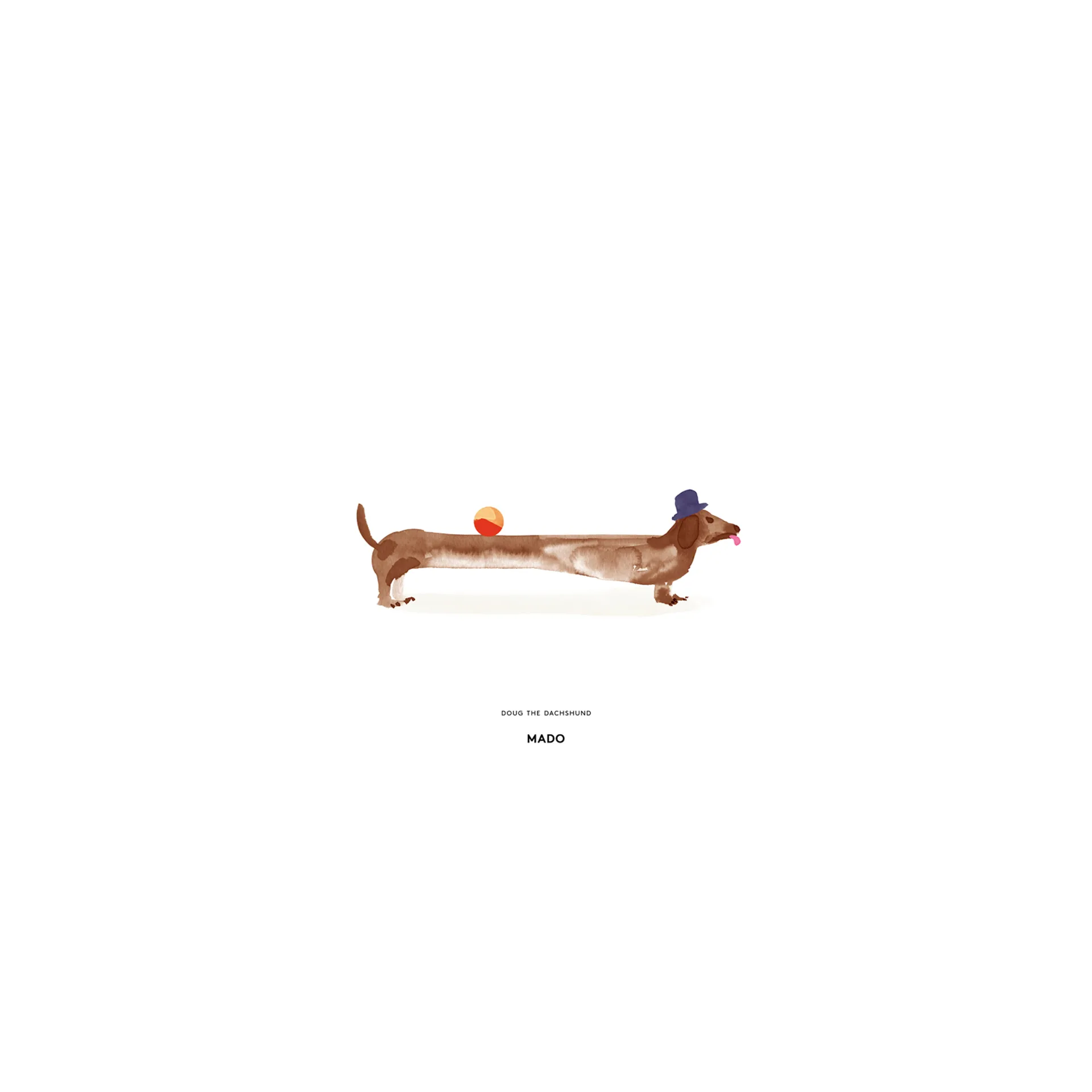 Doug the Dachshund αφίσα, 30x40 cm Paper Collective