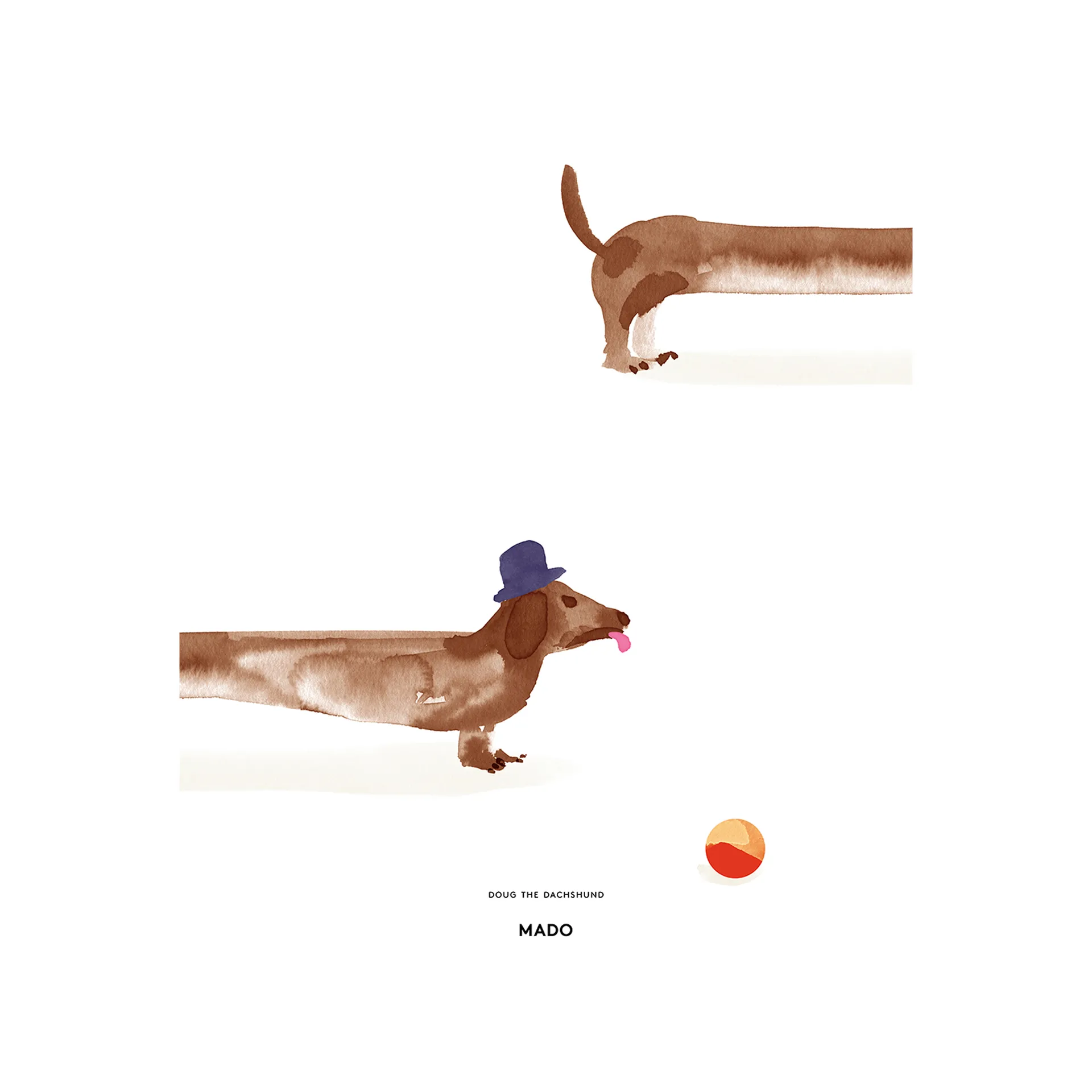 Doug the Dachshund αφίσα, 50x70 cm Paper Collective