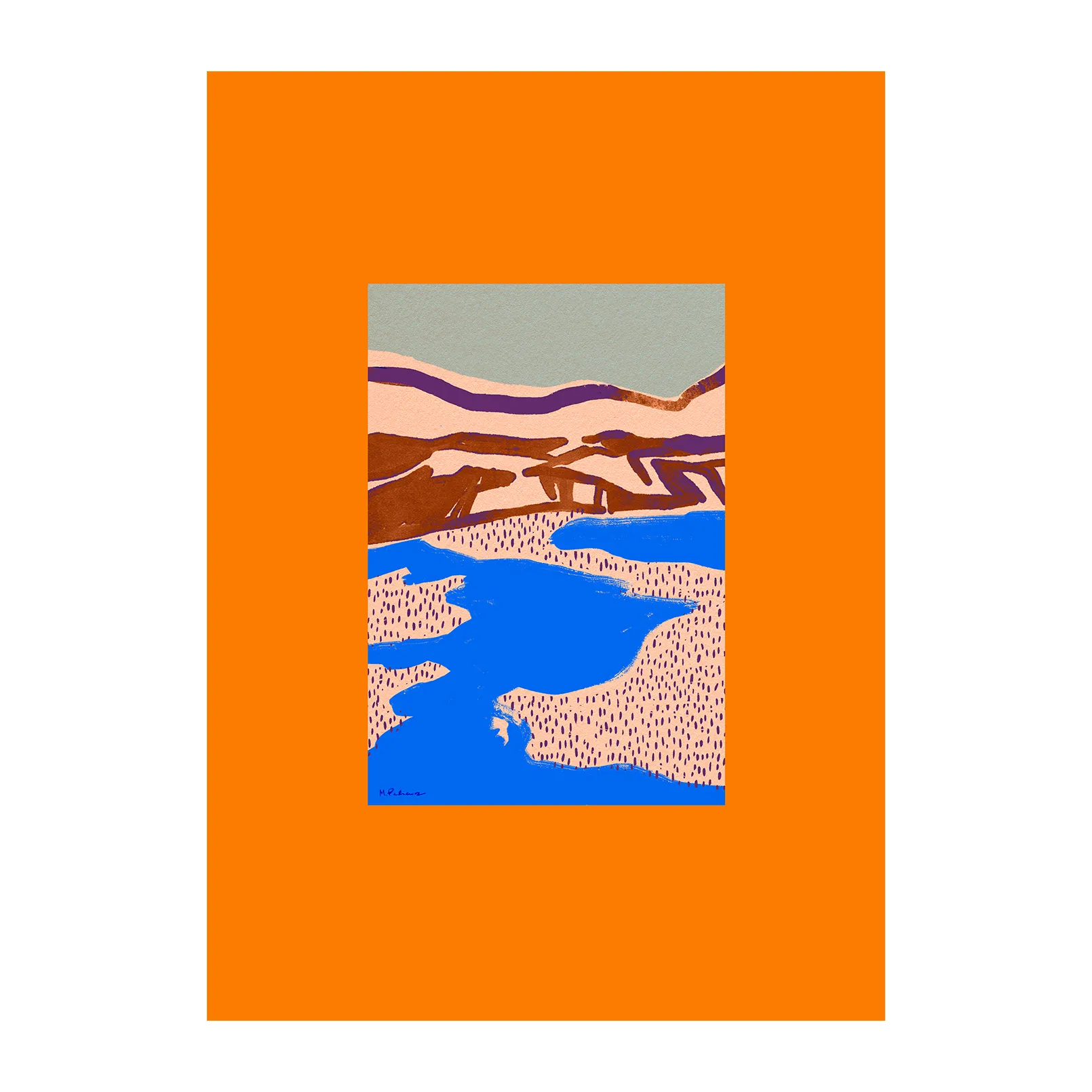Orange Landscape Αφίσα, 50x70 cm Paper Collective