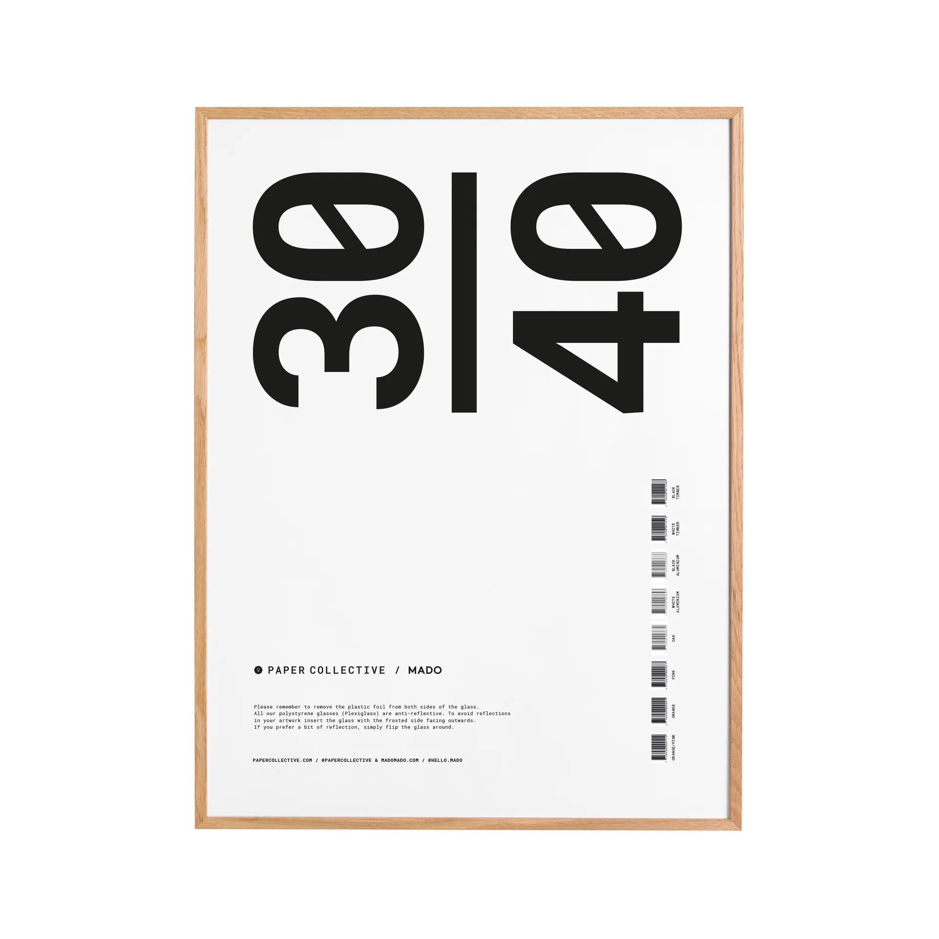 Paper Collective κορνίζα από πλέξιγκλας-τέφρα, 30x40 cm Paper Collective