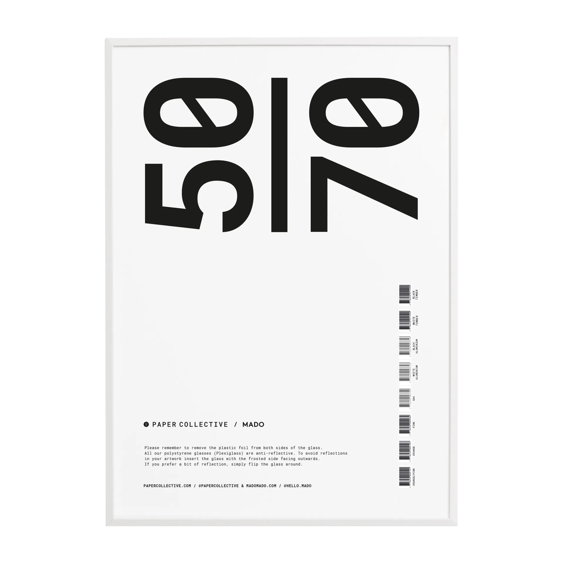 Paper Collective κορνίζα από πλέξιγκλας λευκή, 50x70 cm Paper Collective