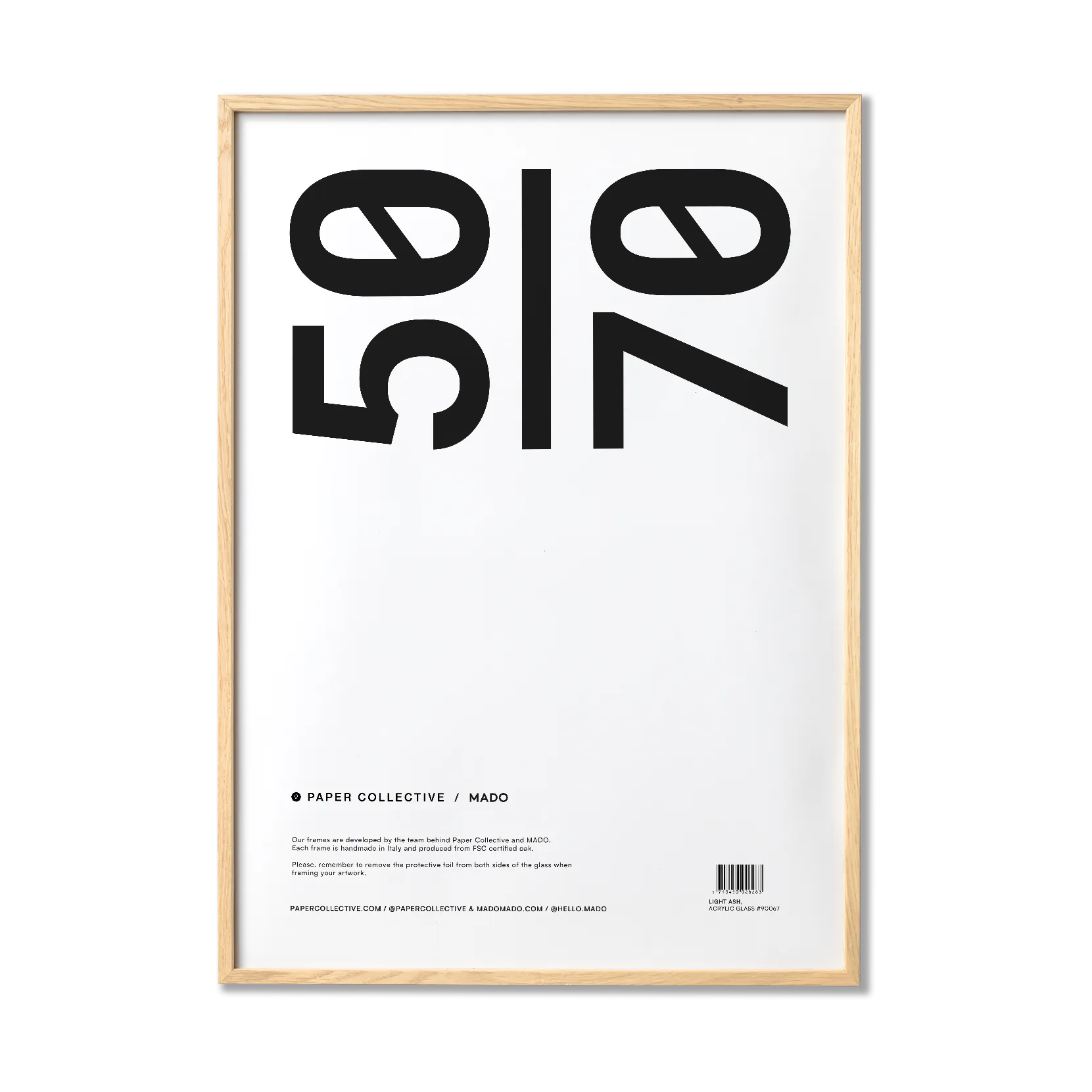 Paper Collective κορνίζα από πλέξιγκλας-τέφρα, 50x70 cm Paper Collective