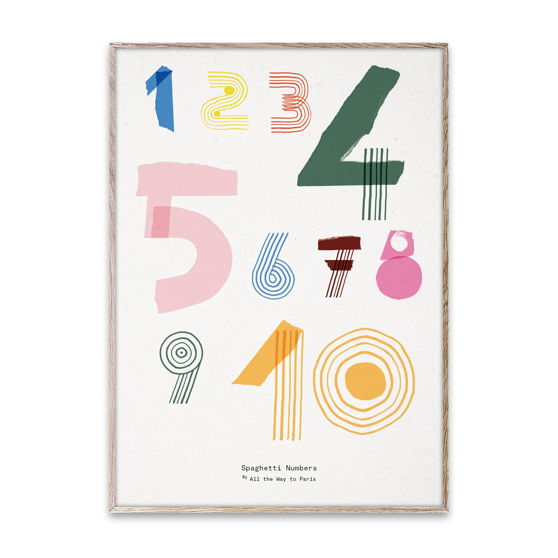 Spaghetti Numbers Αφίσα, 50x70 cm Paper Collective