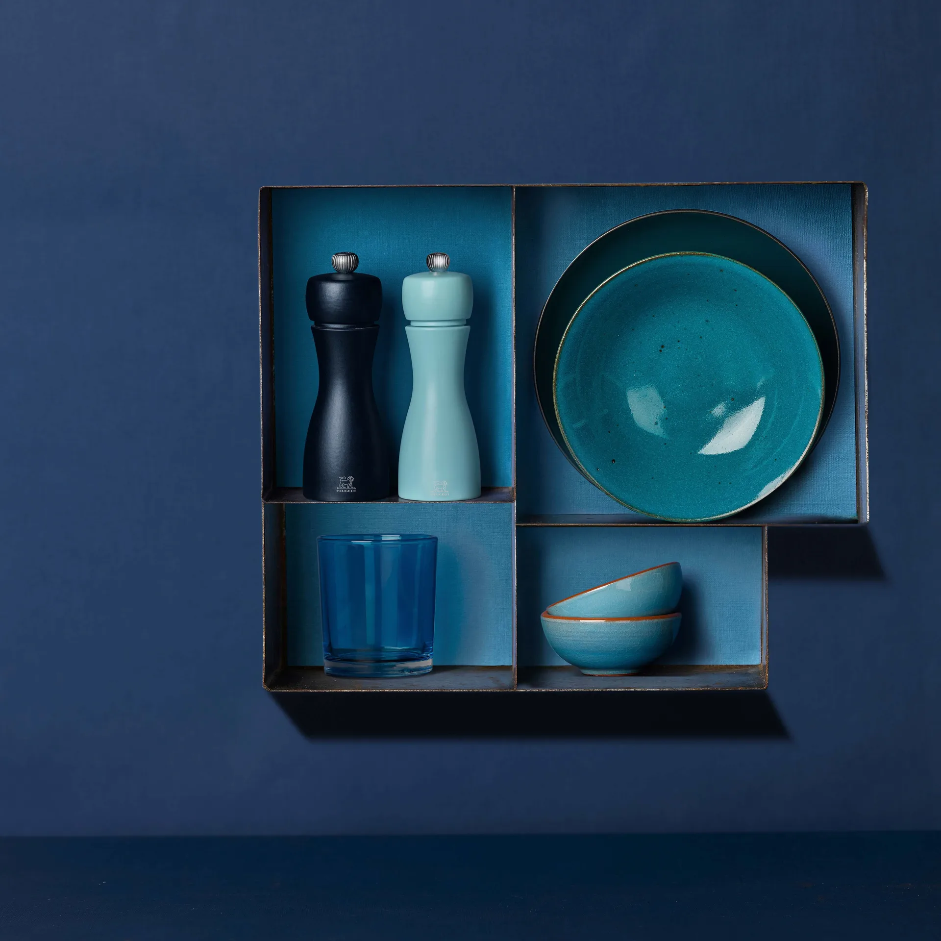 Σετ Tahiti Μύλος αλατιού και πιπεριού Air 15 cm, Night & azur Peugeot