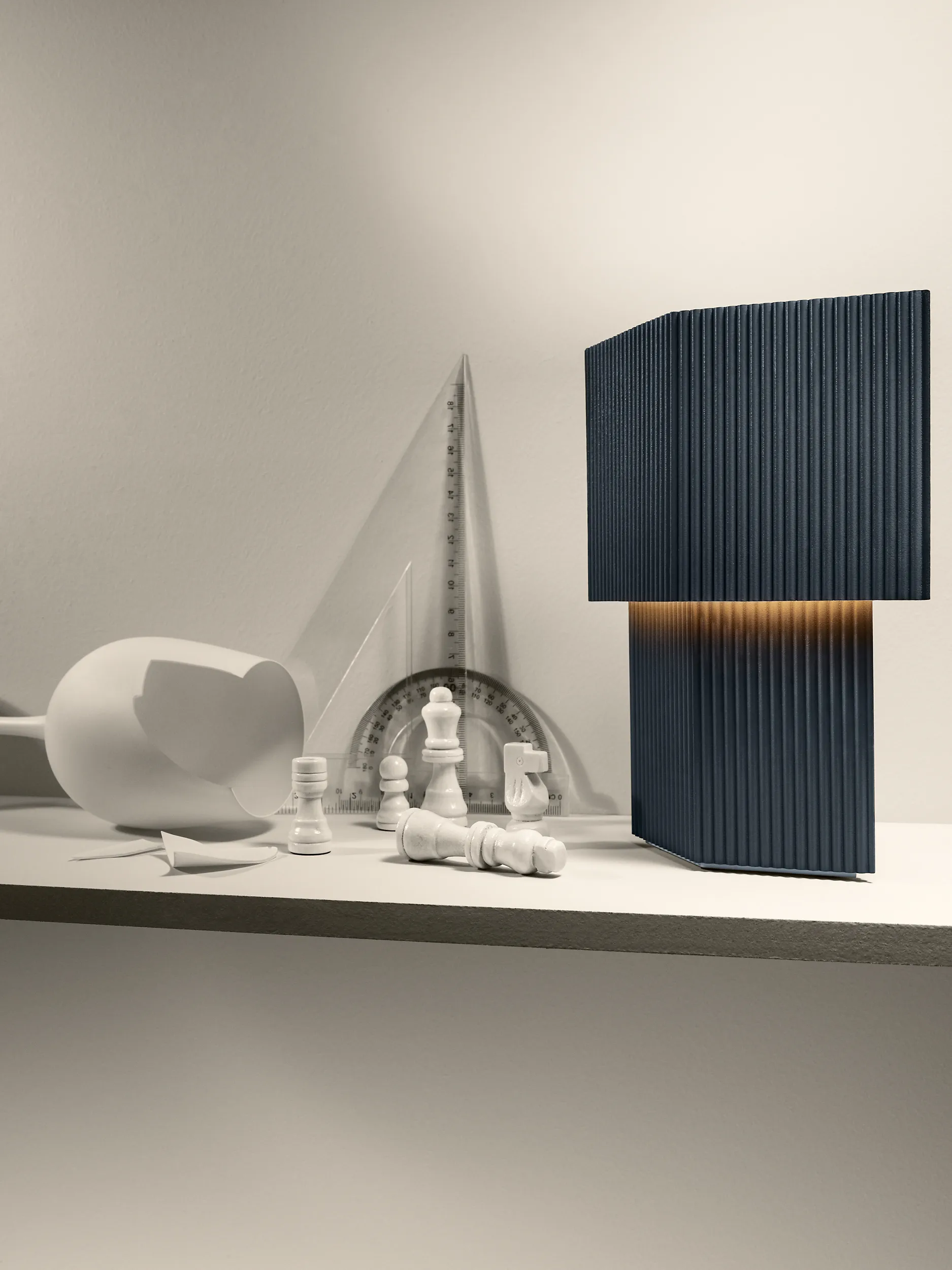 Romb Mini επιτραπέζιο φωτιστικό 19 cm, Μπλε της πέτρας Pholc