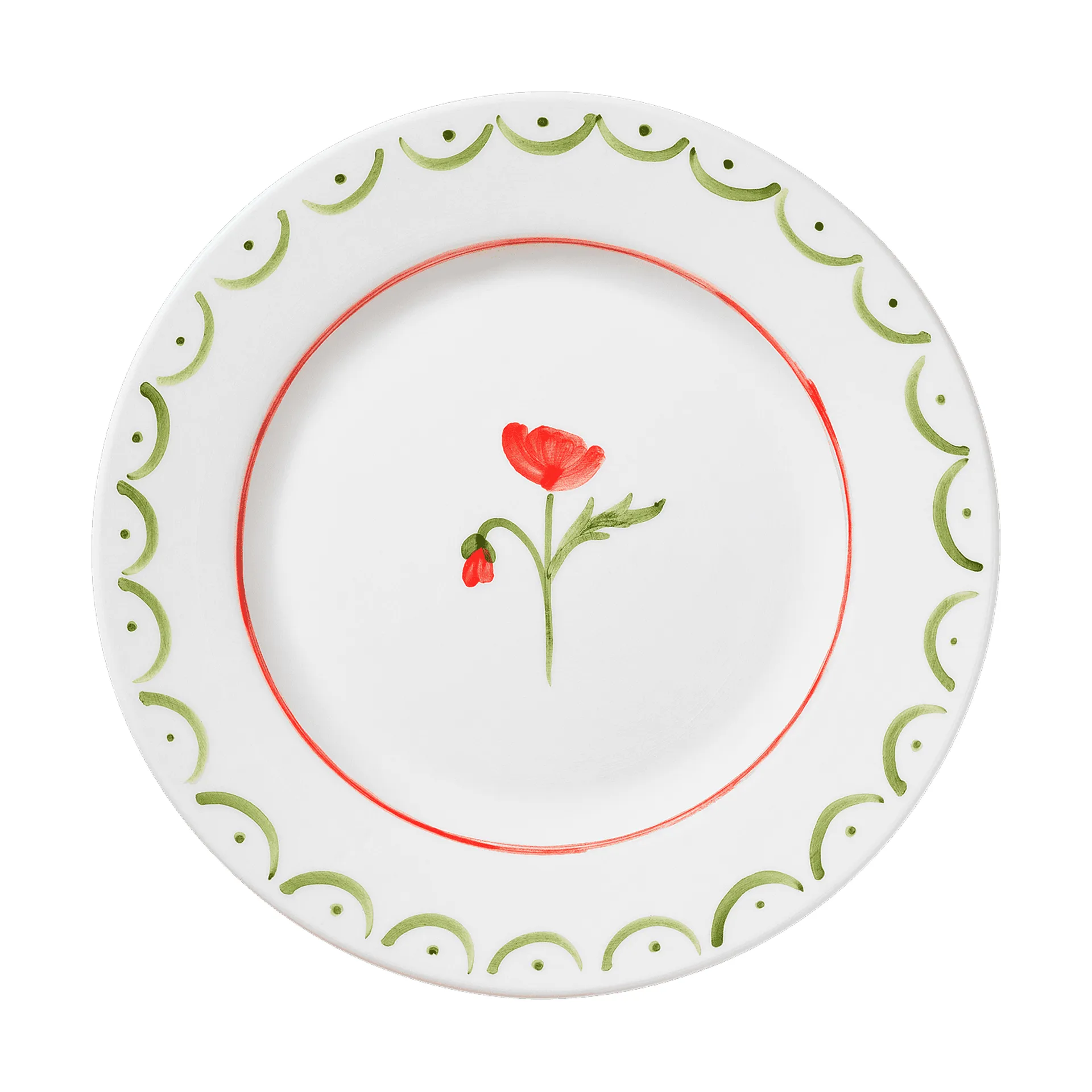 Cottage Flower πιάτο σαλάτας, Poppy Red, 22 εκ. Pick a Poppy
