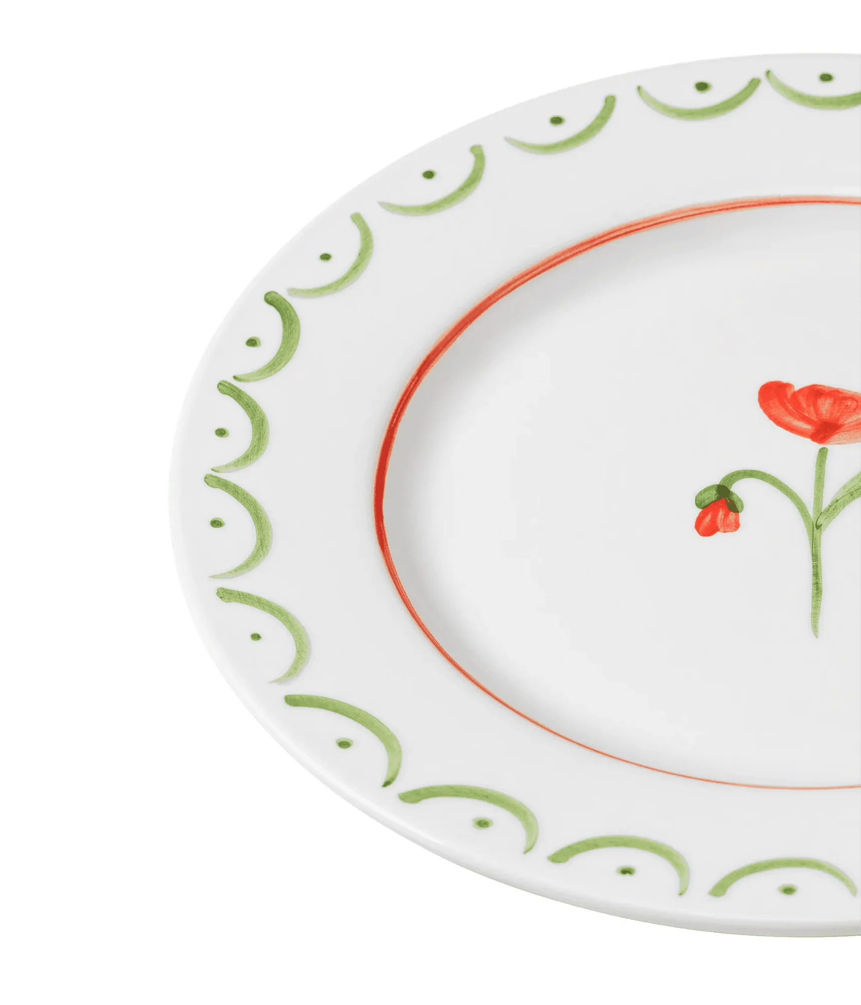 Cottage Flower πιάτο σαλάτας, Poppy Red, 22 εκ. Pick a Poppy