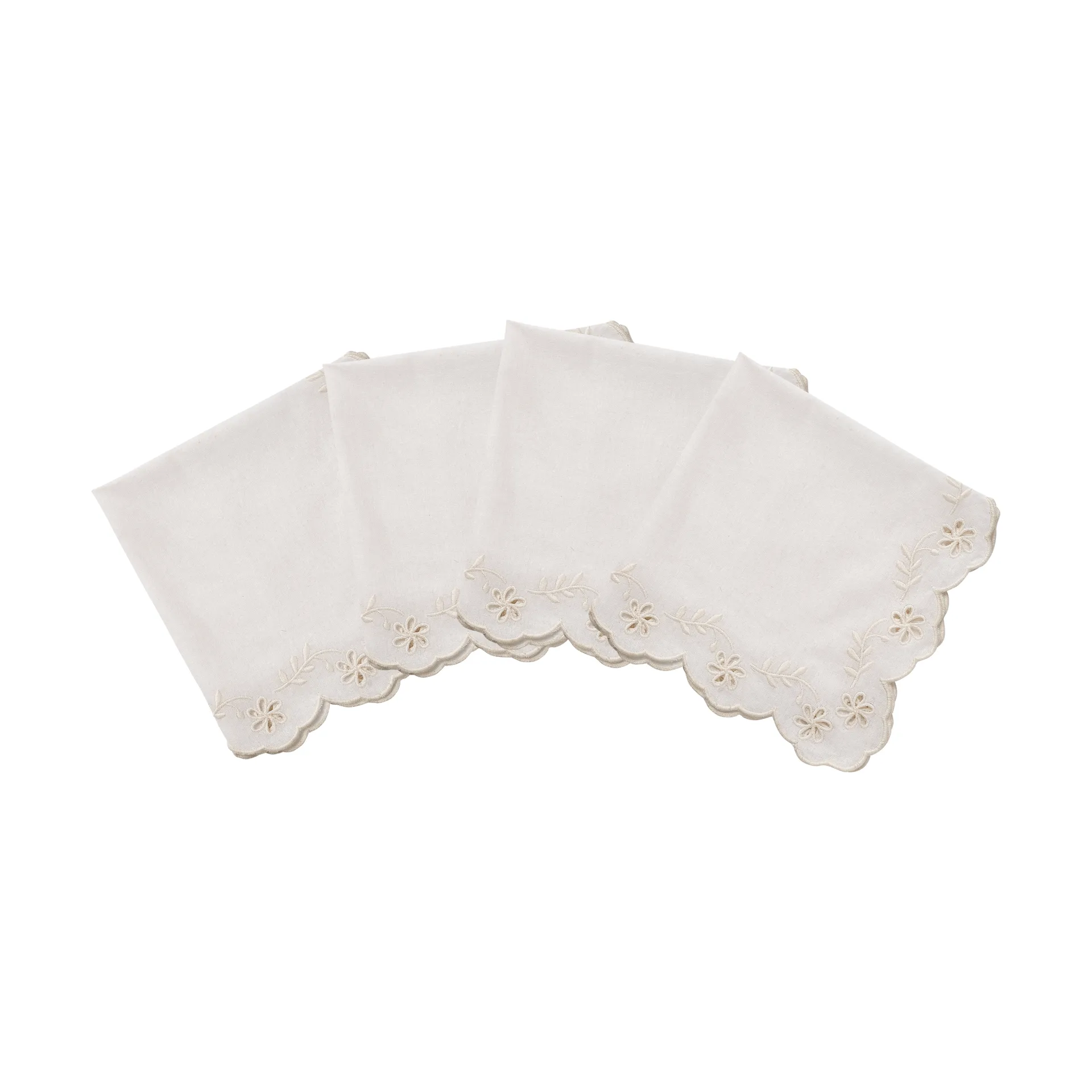 Lace βαμβακερή πετσέτα φαγητού, Offwhite, σετ 4 τεμ., 45x45 εκ. Pick a Poppy