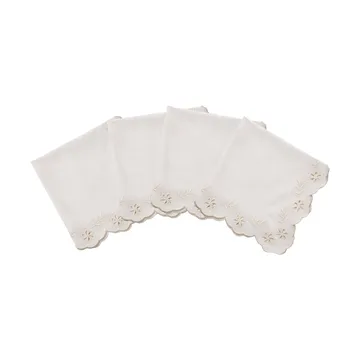 Lace βαμβακερή πετσέτα φαγητού - Offwhite, σετ 4 τεμ., 45x45 εκ. - Pick a Poppy
