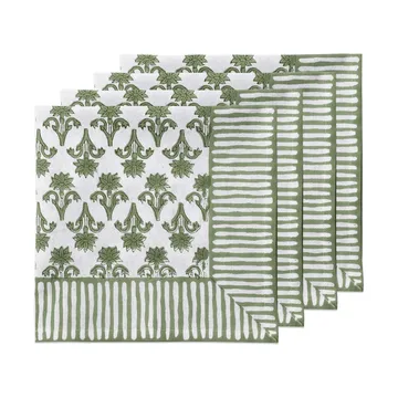 Lily βαμβάκι πετσέτα φαγητού - Πράσινο, 4 τεμ., 45x45 εκ. - Pick a Poppy