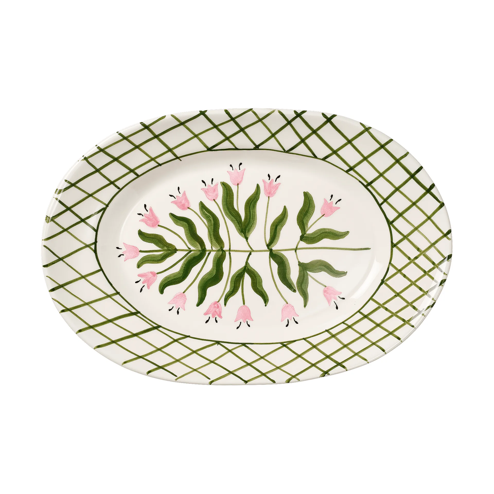 Madelen Möllard Tulip πιατέλα σερβιρίσματος, Green, 38,5 εκ. Pick a Poppy