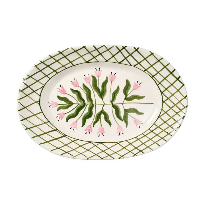 Madelen Möllard Tulip πιατέλα σερβιρίσματος - Green, 38,5 εκ. - Pick a Poppy