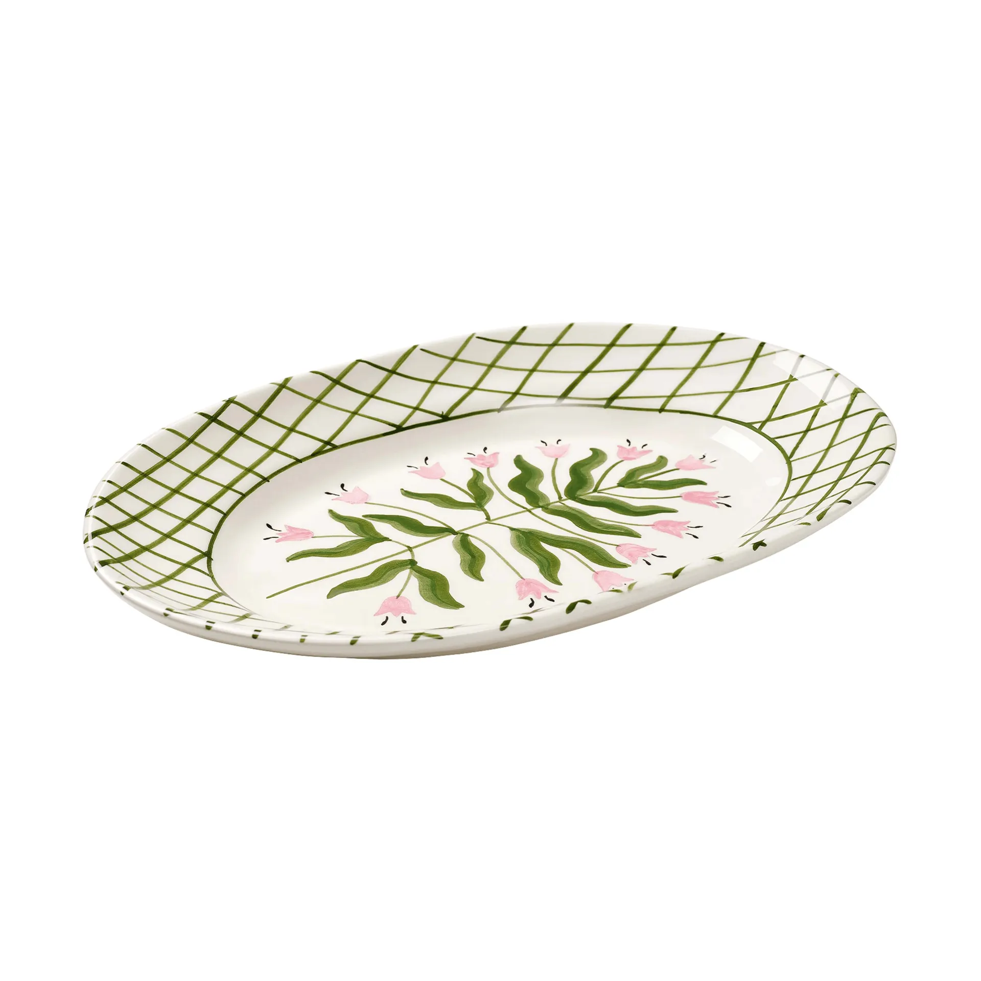 Madelen Möllard Tulip πιατέλα σερβιρίσματος, Green, 38,5 εκ. Pick a Poppy