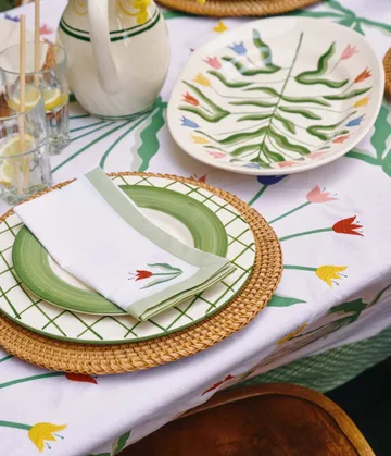 Madelen Möllard Tulip βαμβακερή πετσέτα φαγητού - Light green, 4-pack, 45x45 εκ. - Pick a Poppy