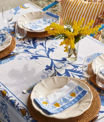 Suzani τραπεζομάντηλο - Blue, 350x150 εκ. - Pick a Poppy