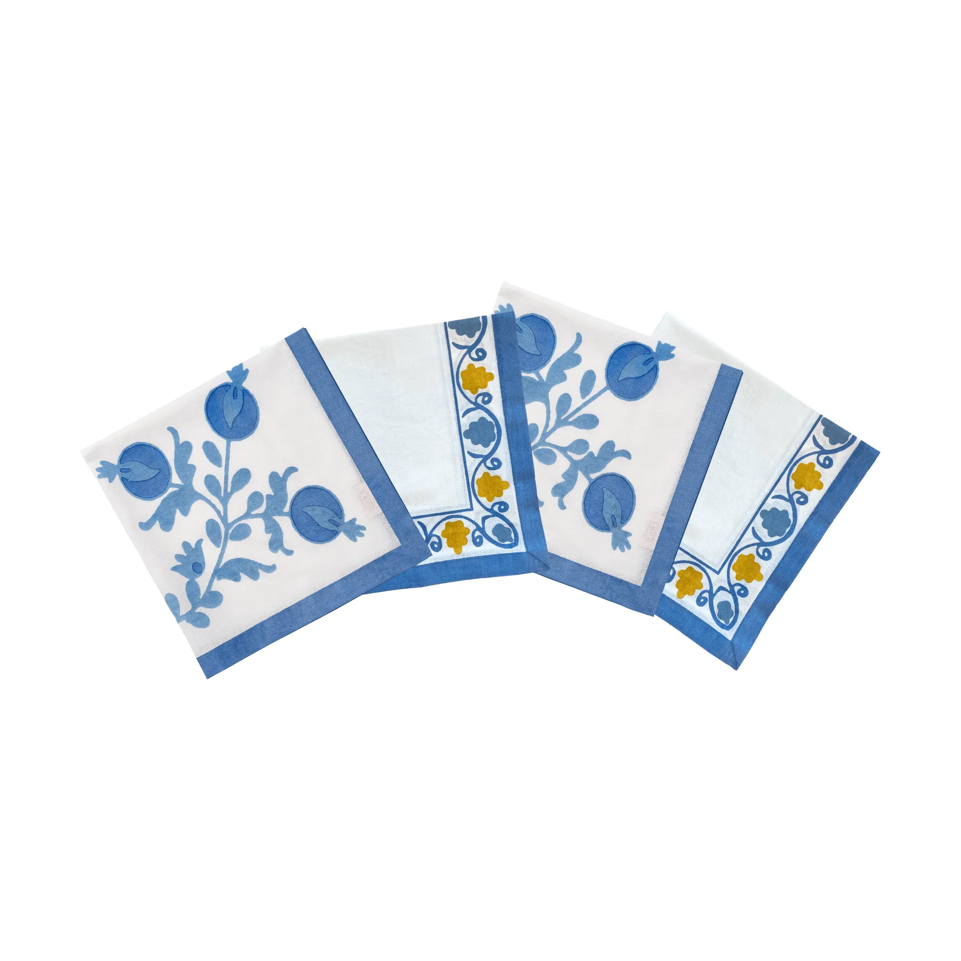 Suzani βαμβακερή πετσέτα φαγητού, Blue, σετ 4 τεμ., 45x45 εκ. Pick a Poppy