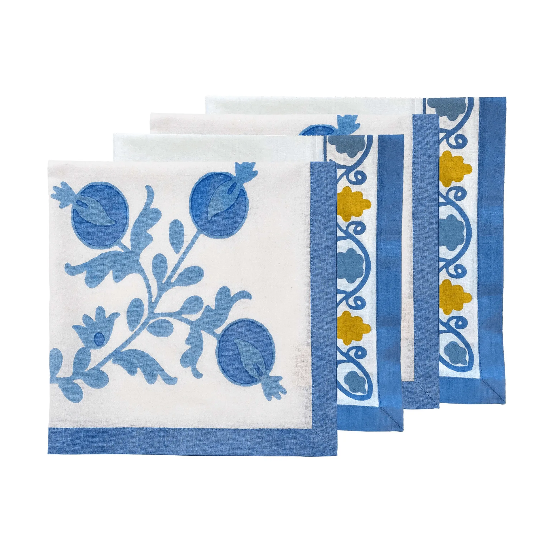 Suzani βαμβακερή πετσέτα φαγητού, Blue, σετ 4 τεμ., 45x45 εκ. Pick a Poppy