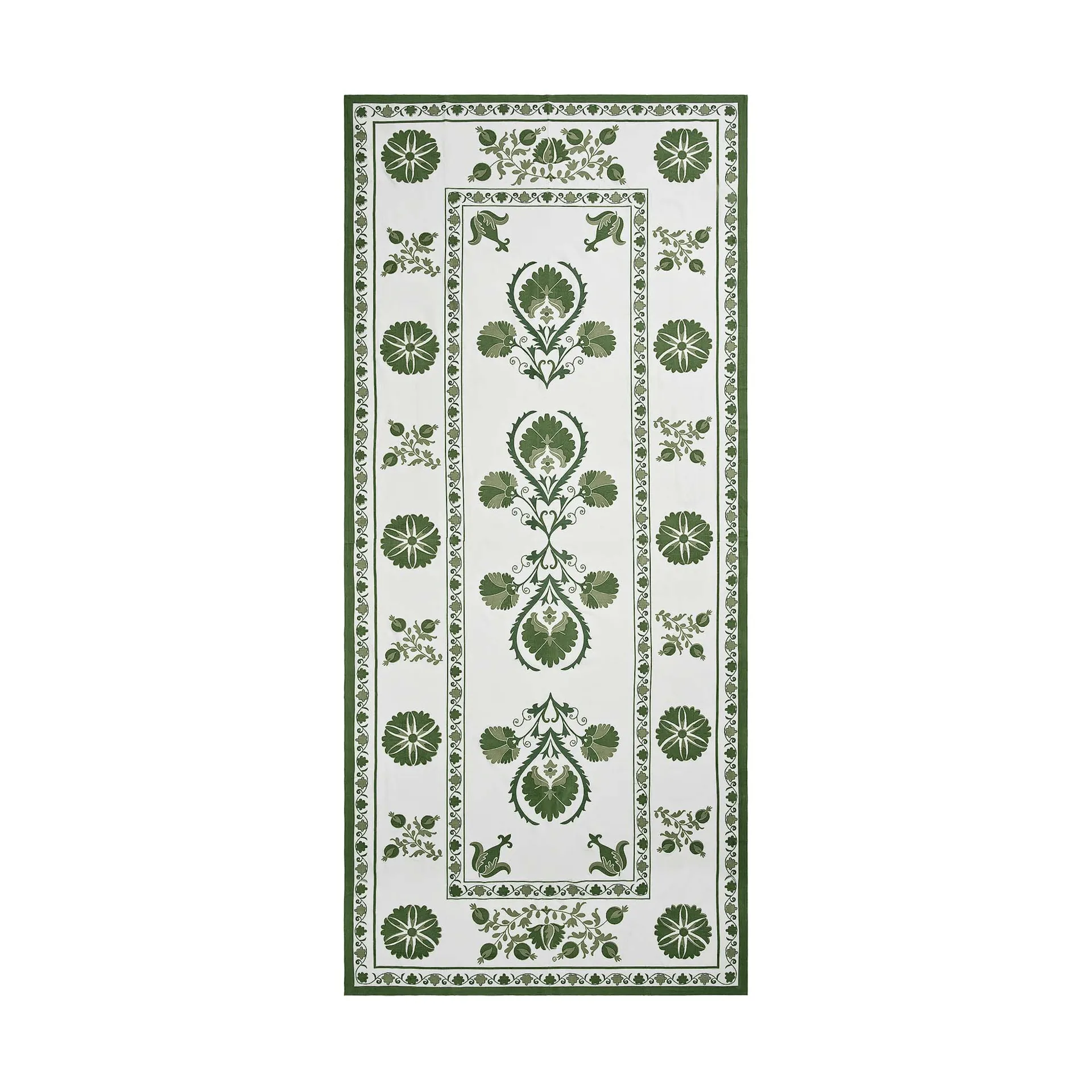 Suzani τραπεζομάντηλο, Green, 350x150 εκ. Pick a Poppy