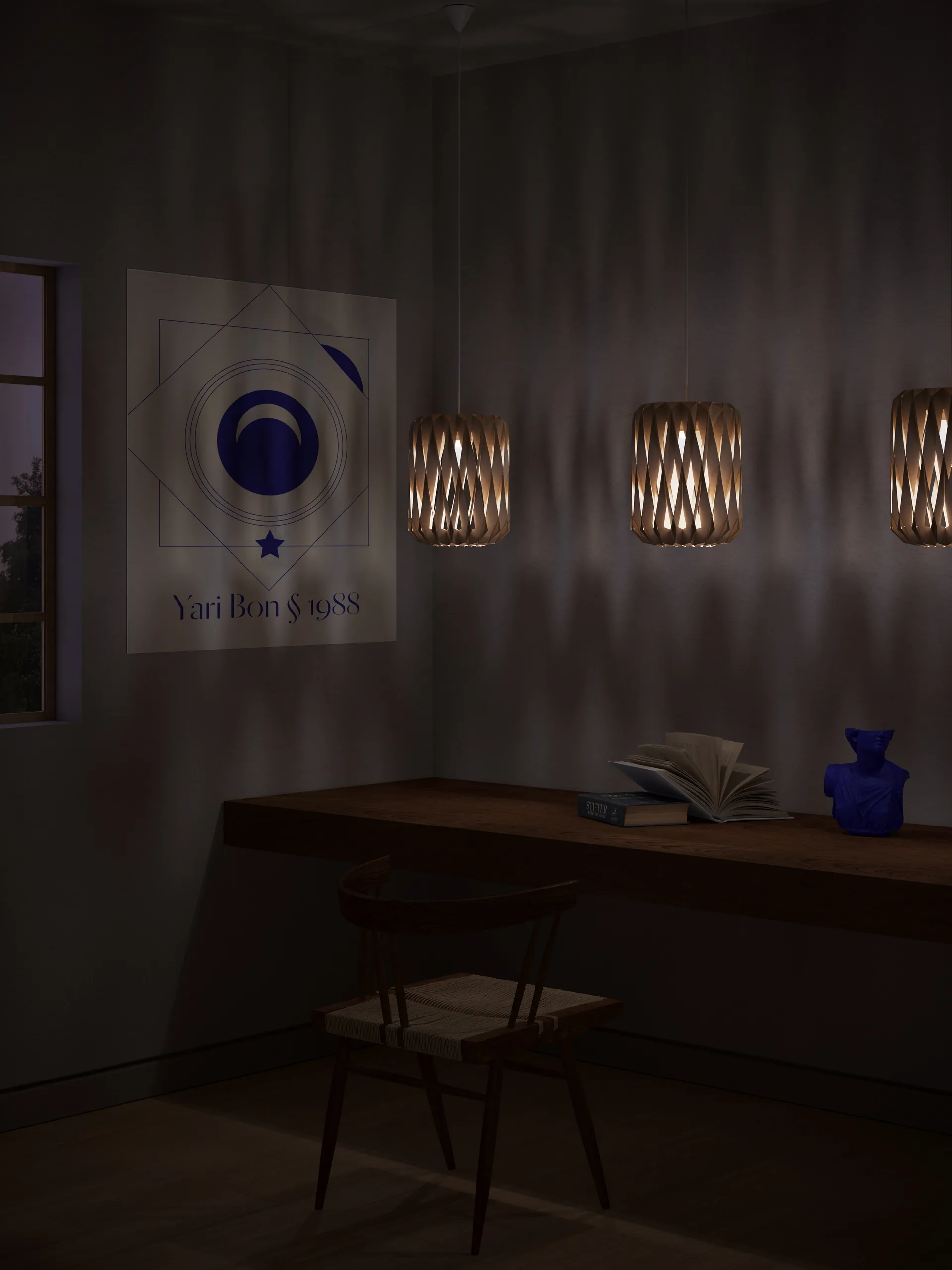 Pilke Signature κρεμαστό φωτιστικό Ø18 cm, σημύδα Pilke