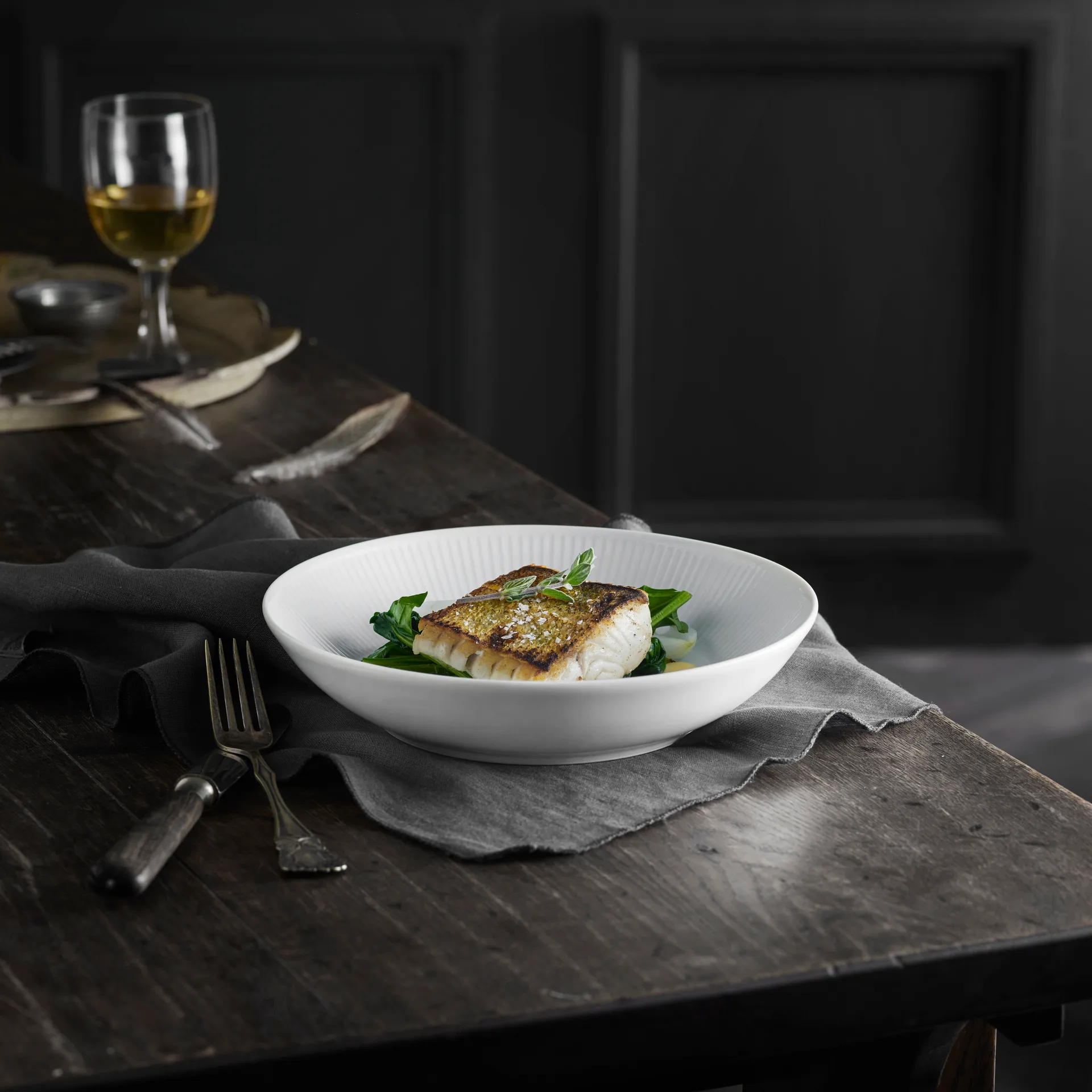 Plissé πιάτο ζυμαρικών Ø 20cm, Λευκό Pillivuyt