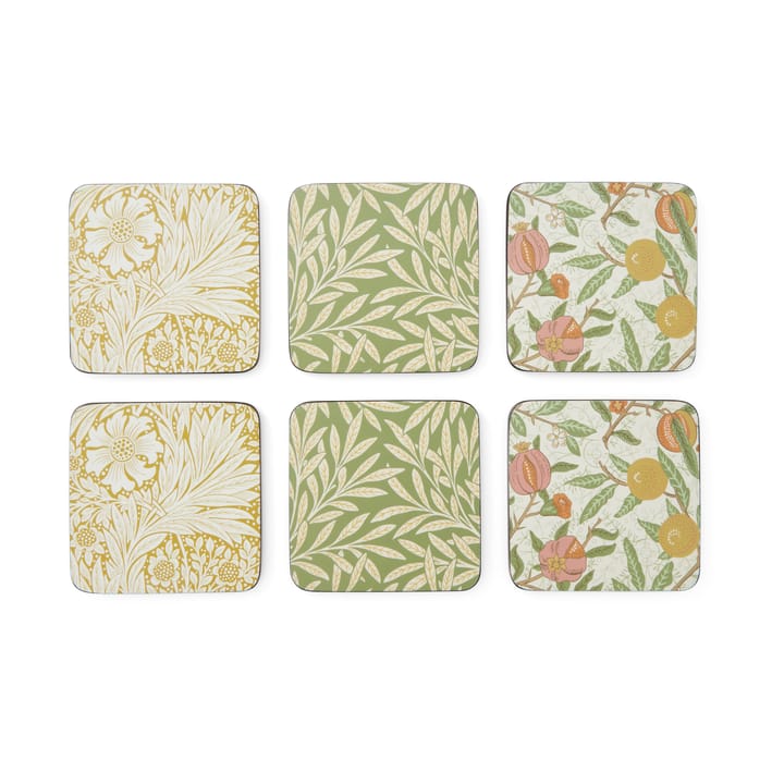 Morris & Co Simpley mixed σουβέρ γυαλιού 6 τεμάχια - Φρούτα, Willow, Καλέντουλα - Pimpernel