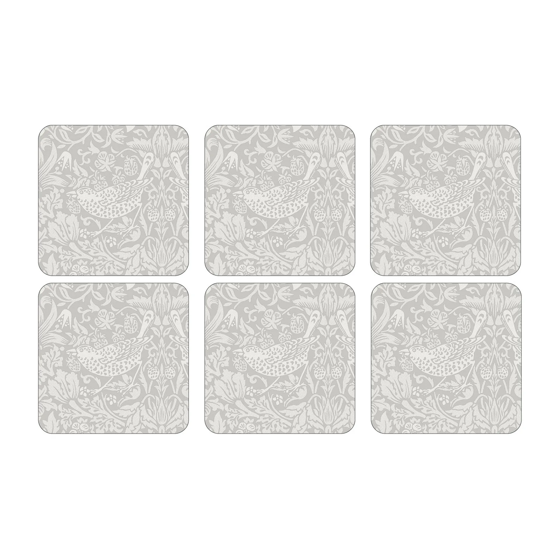 Strawberry Thief σουβέρ συσκευασία 6 τεμαχίων, Γκρι Pimpernel