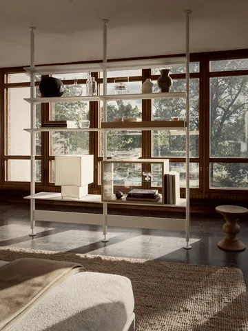 Pira βιτρίνα - Λευκή δρυς-διαφανές γυαλί, 90x31 cm, γυάλινη πλάτη - Pira